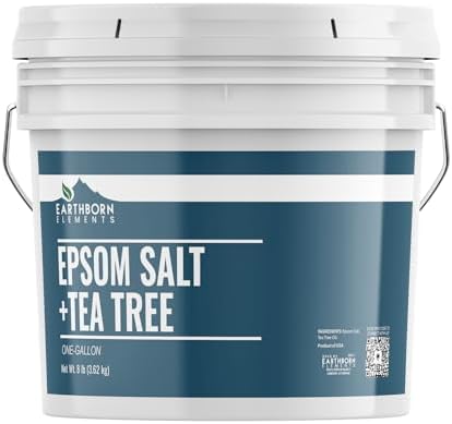 Earthborn Elements Tea Tree Epsom Salt (1 Gallon) Pure & Undiluted, Soothing Aroma