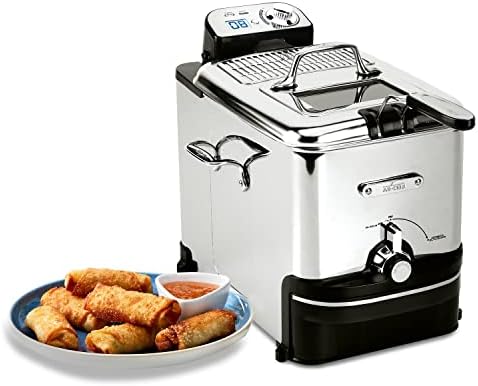 All-Clad Electric Deep Fryer with Basket and Lid, Stainless Steel Deep Fryer for Home Use, 1700W, Dishwasher Safe