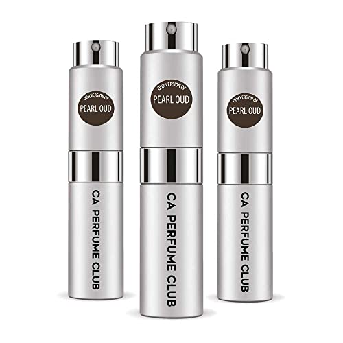 CA Perfume Impression of Pearl Oud For Women & Men Replica Version Fragrance Dupes Concentrated Long Lasting Eau de Parfum Spray Refillable Atomizer Bottle 0.27 Fl Oz-X3