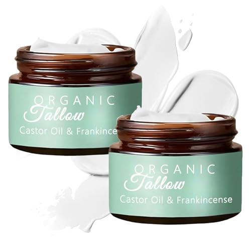Organic Grass Fed Whipped Tallow Cream with Castor Oil & Frankincense Oil, All-Natural Moisturizer, Hydrating Beef Tallow Moisturizer Cream and Manuka Honey Balm for Skin (2)
