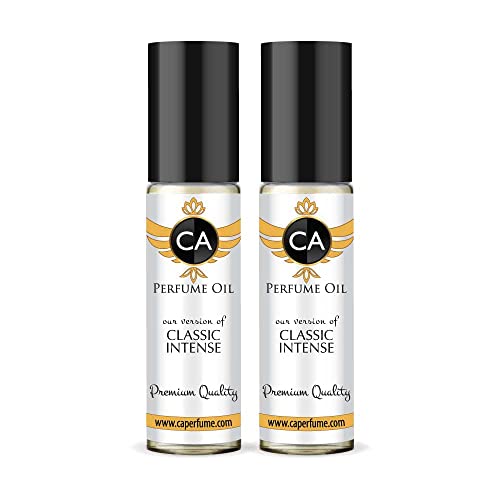 CA Perfume Impression of J. P. Guiltier Classic Intense For Women Replica Fragrance Body Oil Dupes Alcohol-Free Essential Aromatherapy Sample Travel Size Long Lasting Attar Roll-On 0.3 Fl Oz-X2