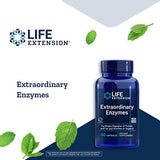 Life Extension Extraordinary Enzymes - Enzymes Blend Formula Digestion Supplement with Protease, Cellulase & Lipase For Digestive Health Support & Nutrient Absorption - Non-GMO – 60 Capsules