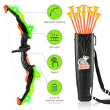 ASMAD Kids Bow and Arrow Set, LED Light Up Archery Toy Set, 10 Suction Cup Arrow, Target & Quiver, Indoor and Outdoor Kids Toys for Children Boys Girls, Christmas Birthday Gifts for Kids(1 Pack)