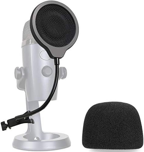Yeti Nano Mic Pop Filter with Foam Winscreen - 4 Inch 3 Layers Wind Pop Screen Mask Shield and Foam Wind Cover For Blue Yeti Nano Mic to Improve Sound Quality by YOUSHARES