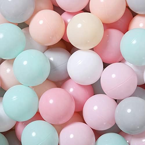 GOGOSO 100 Pit Balls Plastic Balls for Baby Toddlers GirlsToddlers for Playhouse, Baby Pool, Play Ball Fun Centers, for Babies, Kids, Toddlers 1-3, Phthalate Free BPA Free