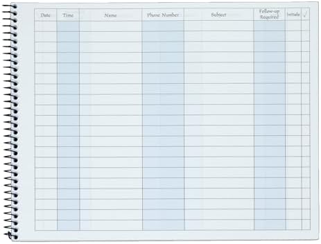 Adams Activity Log Book, Spiral Bound, 8.5 x 11 Inches, 100 Pages, White (S1185ABF)