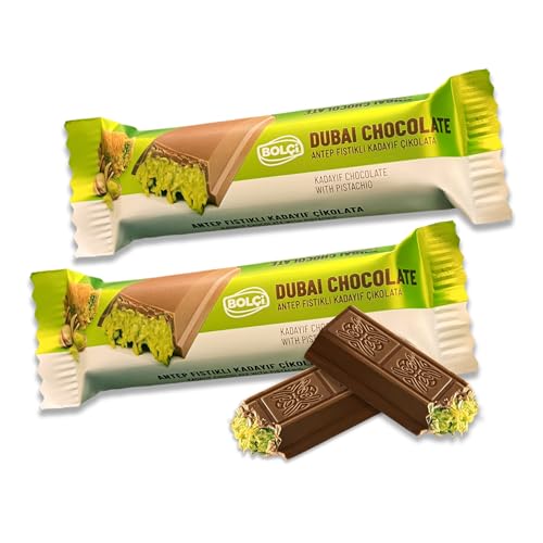 Bolci Dubai Chocolate Bar Pistachio 2 Pack, Pistachio Chocolate Bar, Kunafa Chocolate Bar, Chocolate Dubai, Chocolate Dubai Bar, Knafeh Pistachio Chocolate Bar(2x1.1oz)