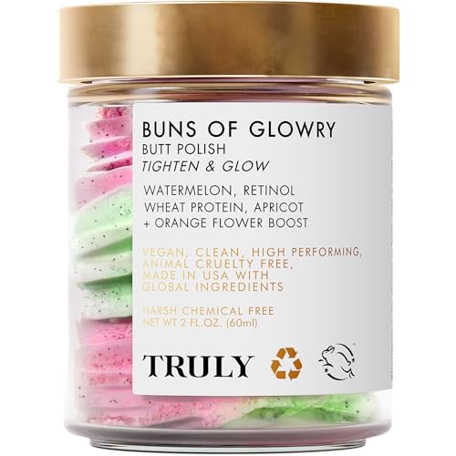 Truly Buns of Glowry | Tightening and Smoothing Butt Treatment Helps Reduce Stretch Marks with Watermelon, Vitamin E, and Wheat Protein