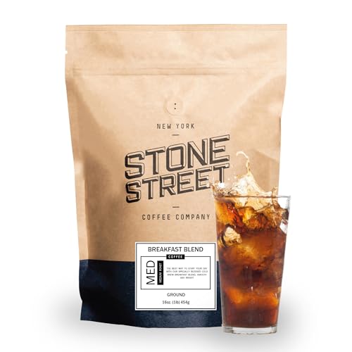 Stone Street Cold Brew Coffee, Breakfast Blend, Low Acid, 100% Arabica, Gourmet Coffee, Medium Roast, Coarse Ground, 1 LB