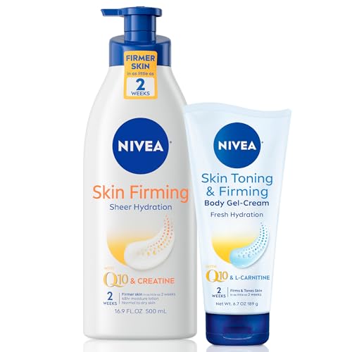 NIVEA Skin Firming Variety Pack with 16.9 Fl Oz Body Lotion and 6.7 Oz Gel-Cream