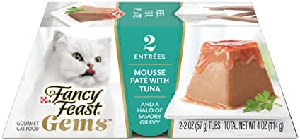 Fancy Feast Gems Pate Cat Food Mousse With Tuna and a Halo of Savory Gravy Cat Food - (Pack of 8) 4 oz. Boxes