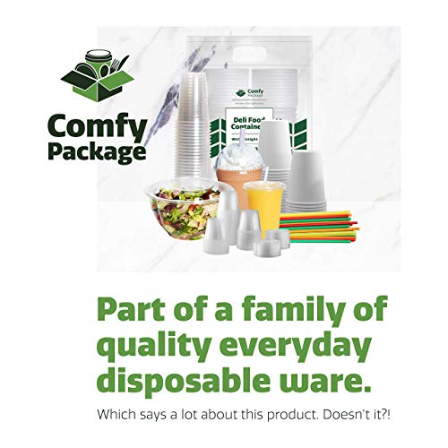 Comfy Package [32 oz. - 24 Count Plastic Deli Containers with Lids - Disposable Food Storage Containers With Airtight Lids, Ideal for Soups, Stews, and Meal Prep