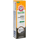 ARM & HAMMER Essentials Fluoride-Free Toothpaste Whiten + Activated Charcoal-4 Pack of 4.3oz Tubes, Clean Mint- 100% Natural Baking Soda