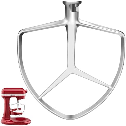 Stainless Steel Flat Beater for KitchenAid 7QT Bowl-Lift Stand Mixers, Food Grade Replacement Attachment, Dishwasher Safe