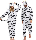 QUCH Adult Onesie Costume-Unisex Animal Onesies for Adults Halloween Costume, Halloween Onesie Adult Onesie Pajamas for Women Cow L