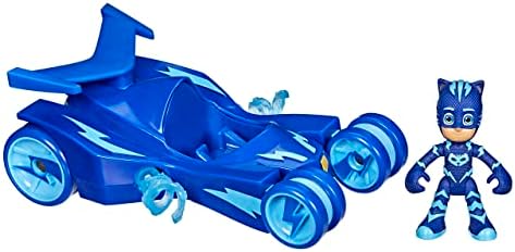 PJ Masks Catboy Deluxe Vehicle Preschool Toy, Cat-Car Toy with Spinning Super Cat Stripes and Catboy Action Figure for Kids Ages 3 and Up