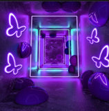 Butterfly Neon Sign for Bedroom,2 Pack Purple Butterfly Led Neon Light USB/Battery Operated Wall Decor for Party, Birthday, Wedding, Holiday, Christmas, Living Room, Bar, Bedroom, Indoor