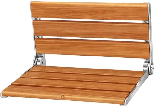 Wall Mounted Shower Seat - 16IN Fold Down Shower Seat with Heavy Duty 400LB Capacity, Non-Slip Shower Benches for Inside Shower, Ideal for Elderly, Disabled & Pregnant Women, 2025 Upgraded Yellow