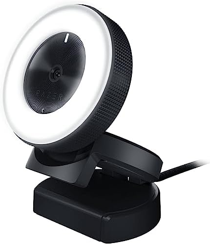 Razer Kiyo: Full HD 1080p 30FPS/720p 60FPS Computer Camera - Built-in Adjustable LED Ring Light Webcam - Advanced Autofocus - Streaming Web Camera for Gaming, Compatible with Windows and Mac (Renewed)