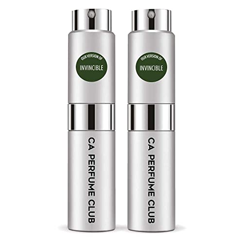 CA Perfume Impression of Paco R. Invincible For Men Replica Version Fragrance Dupes Concentrated Long Lasting Eau de Parfum Spray Refillable Atomizer Bottle 0.27 Fl Oz-X2