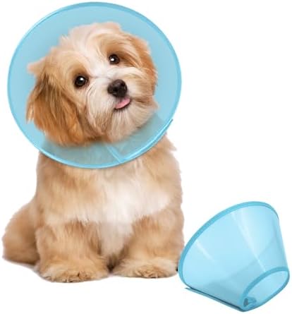 Supet Dog Cone Collar Adjustable After Surgery, Comfortable Pet Recovery Collar & Cone for Large Medium Small Dogs, Elizabethan Dog Neck Collar Plastic Practical