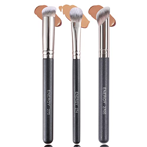 ENERGY Foundation Brushes Professional Brightening Concealer Brush Slant Angled Nose Contour Brush for Eyebrows Eyeshadow Concealer Highlighter Blending Liquid Cream Powder Makeup 270/274/270S