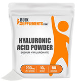 BulkSupplements.com Hyaluronic Acid Powder - Hyaluronic Acid Supplements, Hyaluronic Acid 215mg - Hyaluronic Acid Food Grade, Gluten Free - 215mg per Serving, 10g (0.35 oz) (Pack of 1)