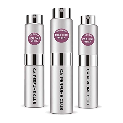 CA Perfume Impression of More Than Words For Women & Men Replica Version Fragrance Dupes Concentrated Long Lasting Eau de Parfum Spray Refillable Atomizer Bottle 0.27 Fl Oz-X3