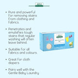 Stain Remover and Laundry Bar | Removes Stains from Clothing and Fabrics | Hand Wash Delicates | Targets Spit-Up, Food Mush and Soiled Clothing | Natural and Organic Ingredients | (220 grams)