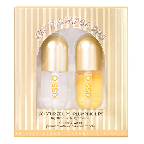 KISSIO Lip Plumper,2 PCS Natural Lip Plumper,Lip Enhancer, Natural Plumping Lip Serum, Lip Plumping Balm,Lip Plumper Pro,Hydrated Beauty Lips 5.5ml, Day And Night