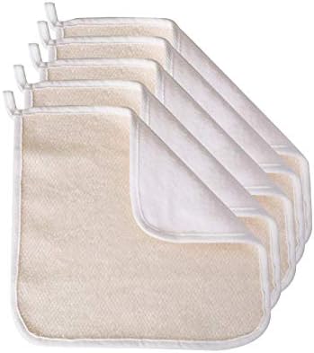 Paradiso Soft-Weave Terry Wash Cloths for Face and Body, Dual-Sided Gentle Cleansing and Exfoliating Washcloths, Machine Wash, White, 5 Count