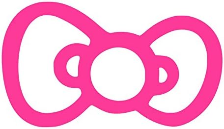 Cute Kitty Bow Vinyl Sticker Decals (Pack of 2) for Car Bumper Window Laptop Tablet Phone (4" x 2.3", Hot Pink)