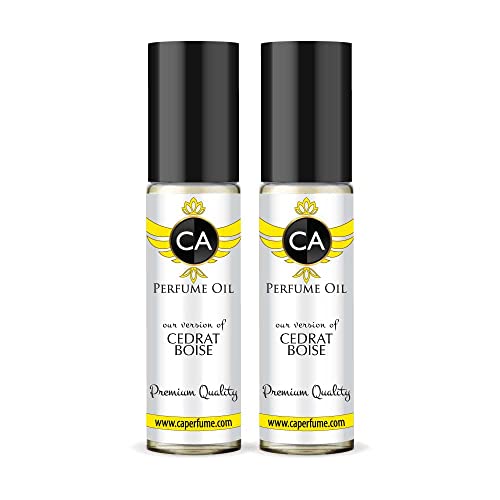 CA Perfume Impression of Cedrat Boise For Women & Men Replica Fragrance Body Oil Dupes Alcohol-Free Essential Aromatherapy Sample Travel Size Concentrated Long Lasting Attar Roll-On 0.3 Fl Oz-X2