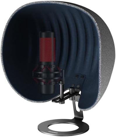 Microphone Isolation Shield,Aokeo 2024 Professional Recording Studio Equipment,360° Music Studio Mic Shield,Suitable for of Blue Yeti, Snowball iCE, HyperX QuadCast, SoloCast,Etc Recording Microphones