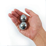 Top Chi 1 lb. 1.5 Inch Solid Stainless Steel Baoding Balls with Carry Pouch. Non-Chiming Chinese Health Balls for Hand Therapy, Exercise, and Stress Relief