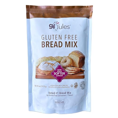 gfJules Certified Gluten Free Bread Baking Mix | No Grit, Non-GMO, Vegan, Kosher & Top 9 Allergen Free | Baking Alternative to Regular Bread Mixes | 18 Ounces