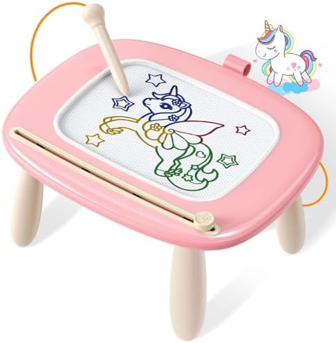 Magnetic Drawing Board, Toddler Girl Toys for 1-2 Year Old, Doodle Board Pad Learning and Educational Kids Toys for 1 2 3 Year Old Baby Girl Birthday Travel Activities - Pink