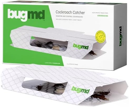 BugMD Roach Catcher Kit - 1 Pack of 12 Sticky Traps for Insects, Effective Indoor Pest Solution