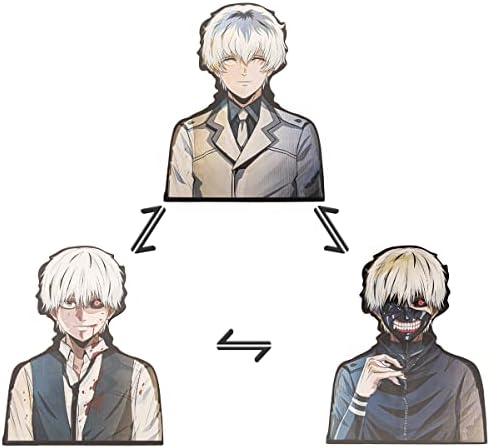 3D Motion Anime Manga Stickers Waterproof Decals Idean for Cars, Laptop, Skateboard, Wall Décor(Tokyo Ghoul, Ken Kaneki Four Fases)