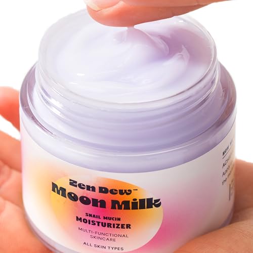 Snail Mucin Moisturizer: Moon Milk Glow Cream Korean Moisturizer | Hydrates, Repairs, Plumps, Smooths for Glass Skin | Cruelty Free Snail Moisturizer | Made in S. Korea | 3.52 Oz