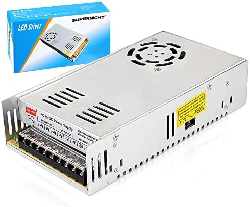 SUPERNIGHT 12V 30A 360W Power Supply AC 110V/220V to DC 12V Universal Regulated Switching Transformer Adapter Power LED Driver for 3D Printer, CCTV, Radio, Computer Project, LED Strip Lights