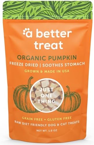 A Better Treat – Freeze Dried Organic Pumpkin Dog and Cat Treats, Organic, Single Ingredient | Natural, Healthy, Diabetic Friendly | Made in The USA