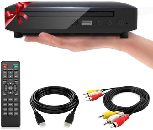 All Region Free DVD Player for TV - HDMI & AV Outputs, USB Input, 1080p Upscaling, Compact Design - Ideal for Home and Travel, Support PAL/NTSC System