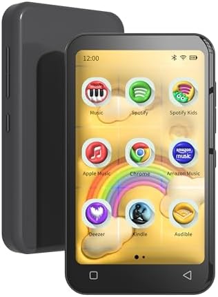 TIMMKOO 80GB Kids MP3 Player with Bluetooth, Parental Controls, Pre-Installed Spotify, Spotify Kids, Audible, 4" WiFi MP3 MP4 Music Player Up to 1TB (Black)