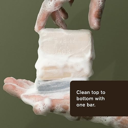 Every Man Jack Mens Bar Soap Variety Pack - Wash and Shampoo for All Skin and Hair Types - Ultra Hydrating Made with Natural Ingredients like Shea Butter, Aloe Vera, Glycerin - 5oz