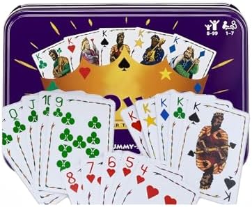 5 Crowns Card Game - Collectible Tin Box 5 Crown Rummy Style Night Favorite Family Gathering Game - 5 Crowns Card Game Set (1 Set)