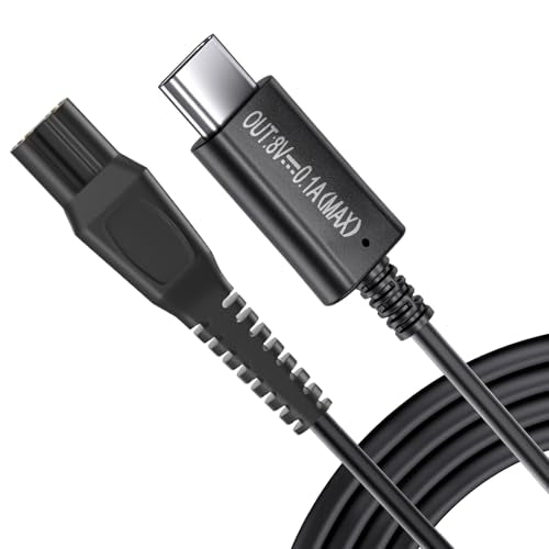 Hidnvefen Type-C Charger Cable Fit for Philips HQ850 Shaver, 8V Power Cord for Philips Norelco Oneblade QP2630 QP2530, One Blade Razor USB-C Electric Shaver Charging Cable, 3.28 FT