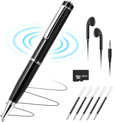 64GB Digital Voice Recorder - Loan Chiangmai Digital Voice Activated Recorder with AI-Intelligent Noise Reduction,Recorder Device for Lectures Meetings, Work, Interviews(Black)