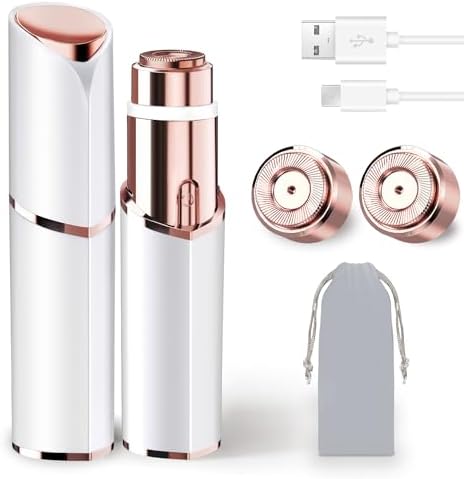 Facial Hair Removal for Women, Portable Lady Shaver, Rechargeable Painless Hair Remover for Face, Upper Lips, Chin, Peach Fuzz