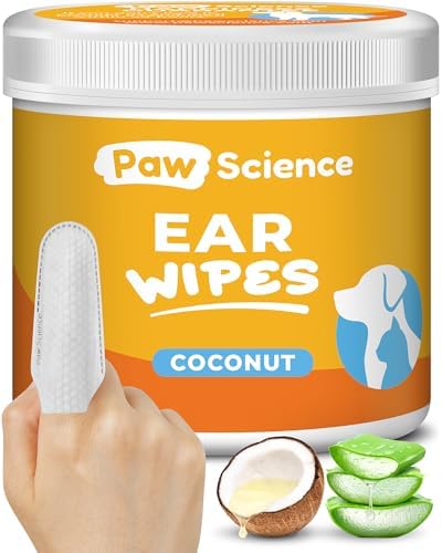 Dog Ear Cleaner Wipes – Finger Wipes for Dogs – Cleaning, Soothing, and Deodorizing Itchy Ears – Pet Ear Relief Solution